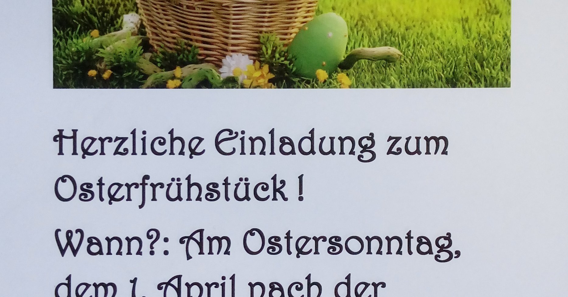 Einladung Zum Frühstück Text Lustig Einladung zum Osterfrühstück