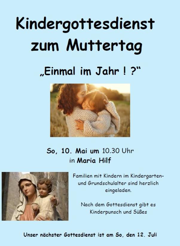Kindergottesdienst zum Muttertag