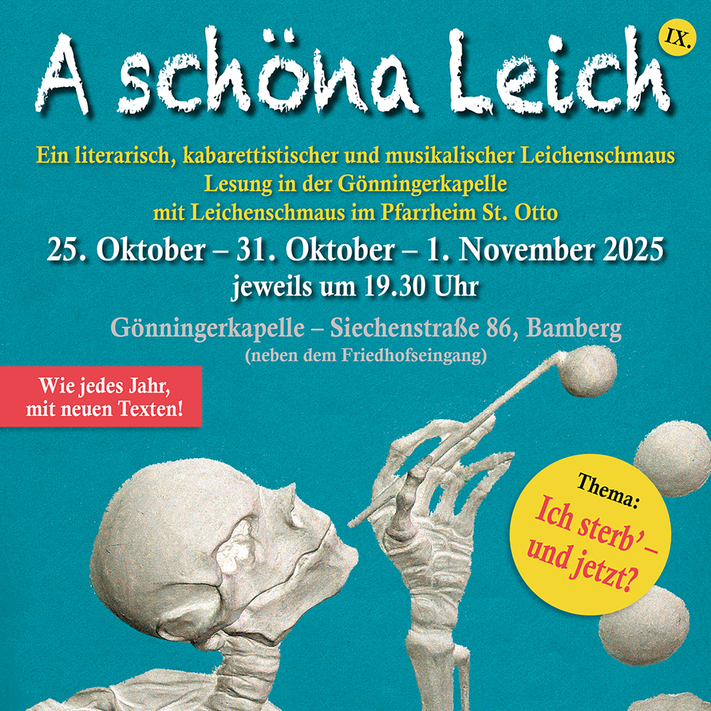 Social Media Kachel Info A schöna Leich
