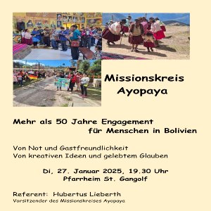 Einladung Missionskreis Ayopaya