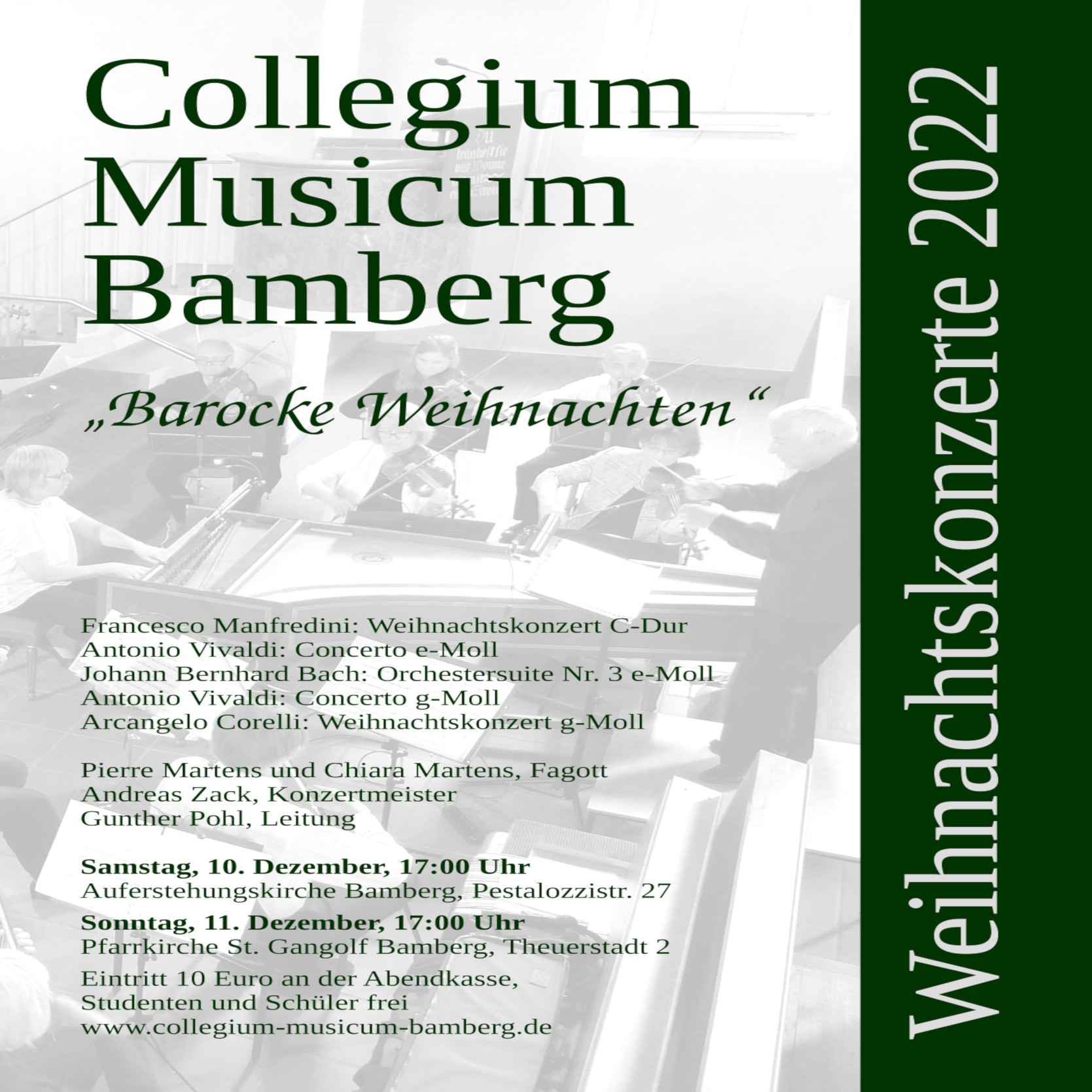 Weihnachtskonzerte 2022 Collegium Musicum Bamberg